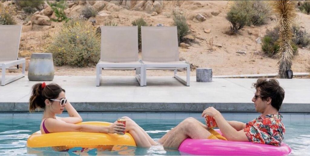 Cristin Milioti and Andy Samberg in the Rom-Com Palm Springs (2020)