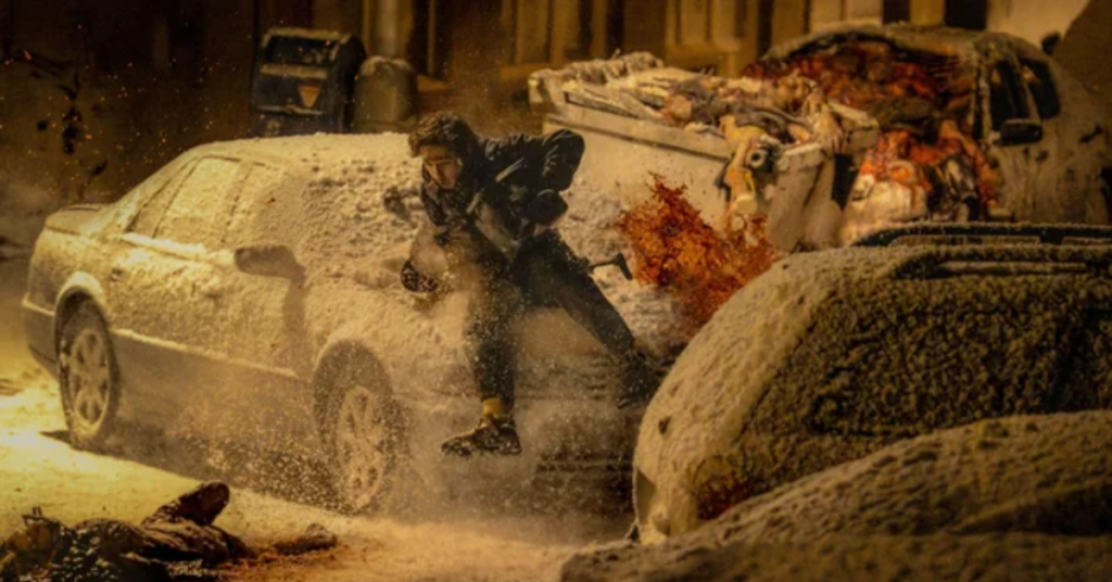 Austin Abrams’ character in Resident Evil tries to survive the horrors in the first teaser.