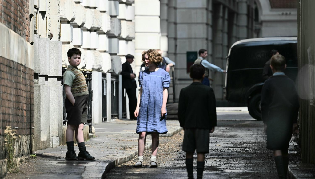 Film pic from the set of Greta Gerwig's Narnia adaptation.