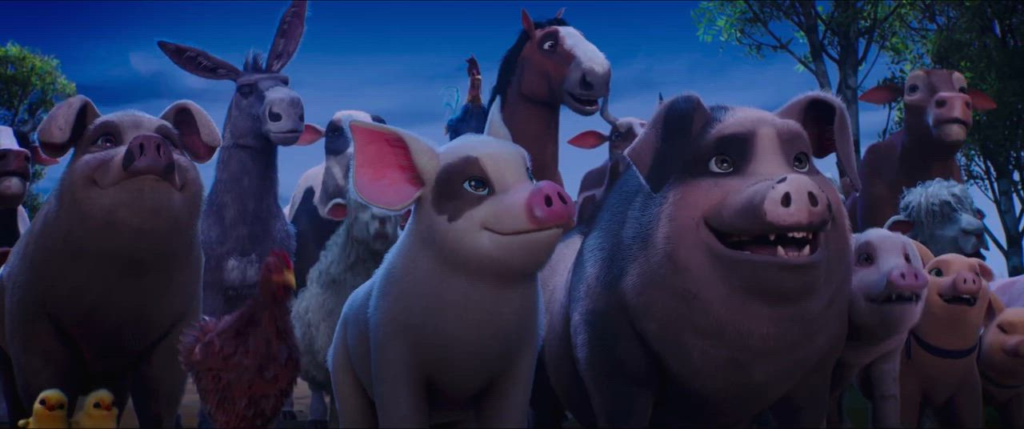 A still from the Animal Farm movie adaptation.