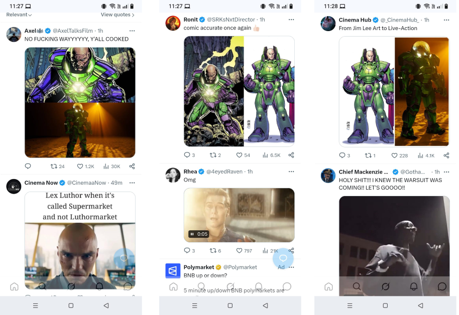 Fans have given their verdict on James Gunn’s reveal of Lex Luthor’s live-action War Suit for the upcoming film *Man of Tomorrow* (2027).