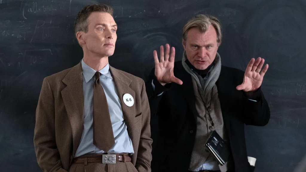 Christopher Nolan is a masterful storyteller. Here with Cillian Murphy on Oppenheimer's set.