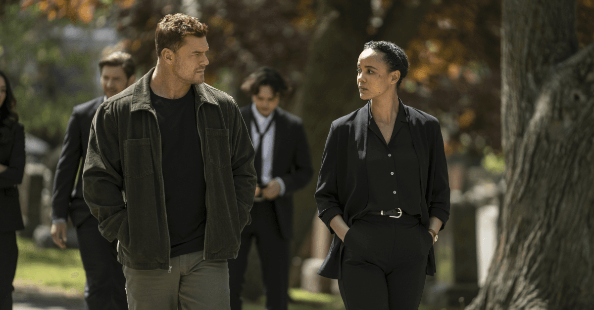 Alan Ritchson and Maria Sten as Jack Reacher and Neagley.