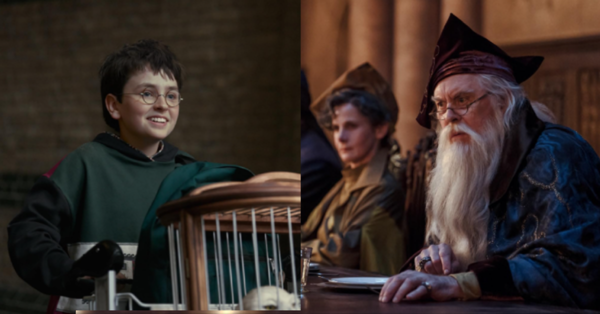 Dominic McLaughlin and John Lithgow in HBO Harry Potter Season 1